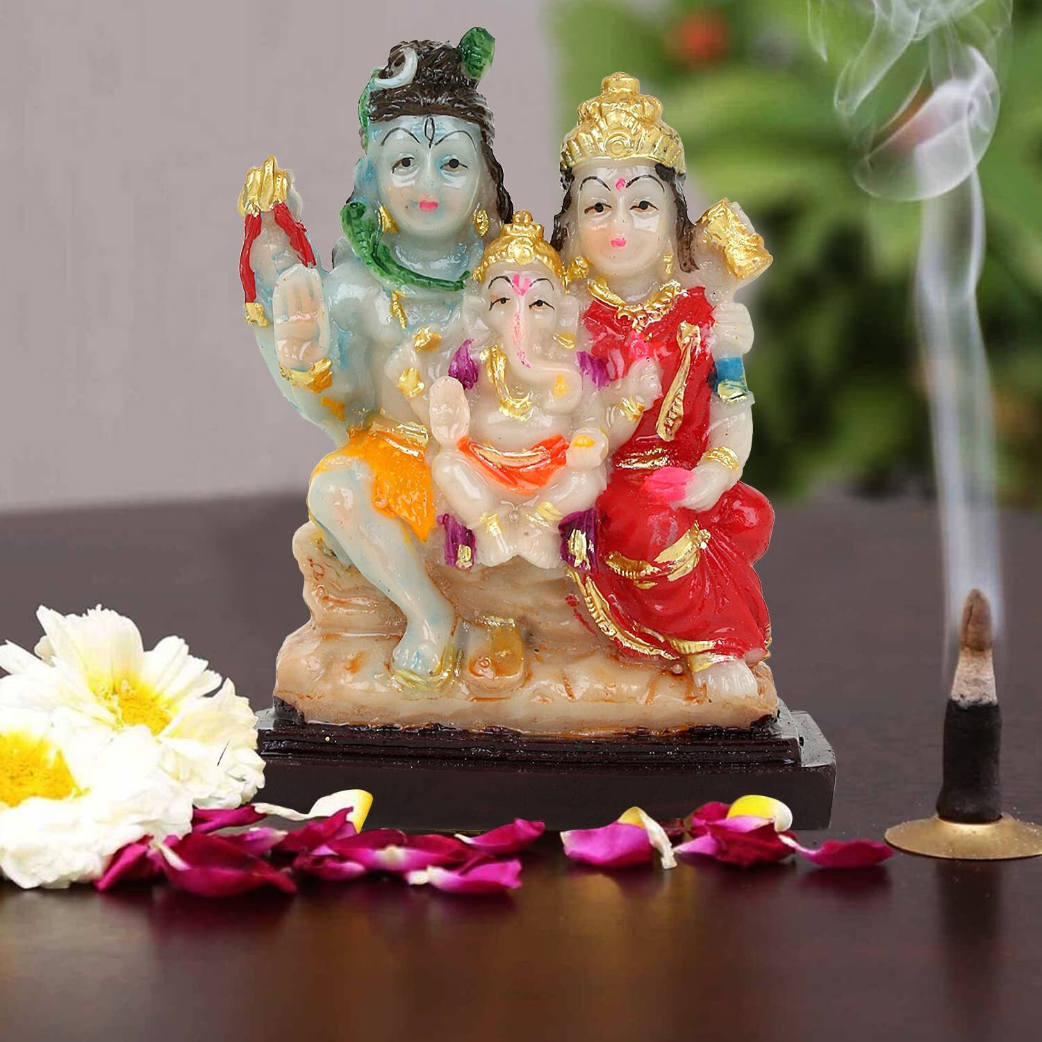 Awesome Craft Handcrafted Shiva Parvati Ganesh Idol Shiv Parivar Murti Statue Sculpture Hindu Showpiece Figurine for Home Office Temple Mandir Decoration (Multicolour, Standard)