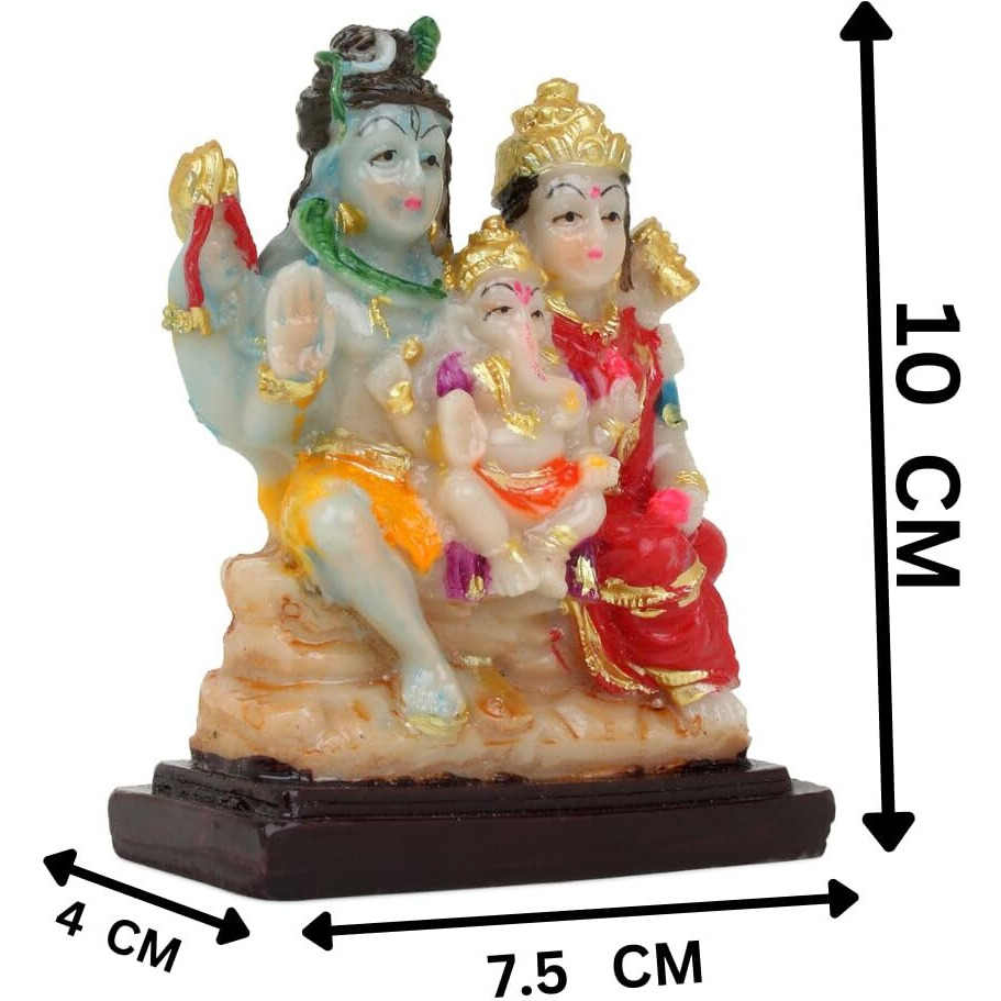 Awesome Craft Handcrafted Shiva Parvati Ganesh Idol Shiv Parivar Murti Statue Sculpture Hindu Showpiece Figurine for Home Office Temple Mandir Decoration (Multicolour, Standard)