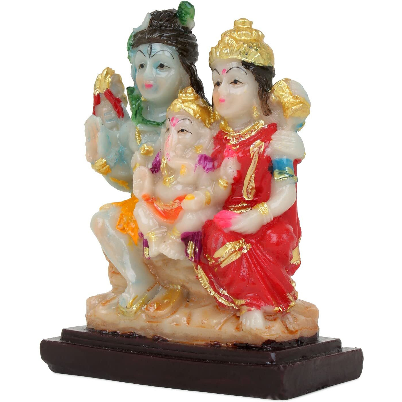 Awesome Craft Handcrafted Shiva Parvati Ganesh Idol Shiv Parivar Murti Statue Sculpture Hindu Showpiece Figurine for Home Office Temple Mandir Decoration (Multicolour, Standard)
