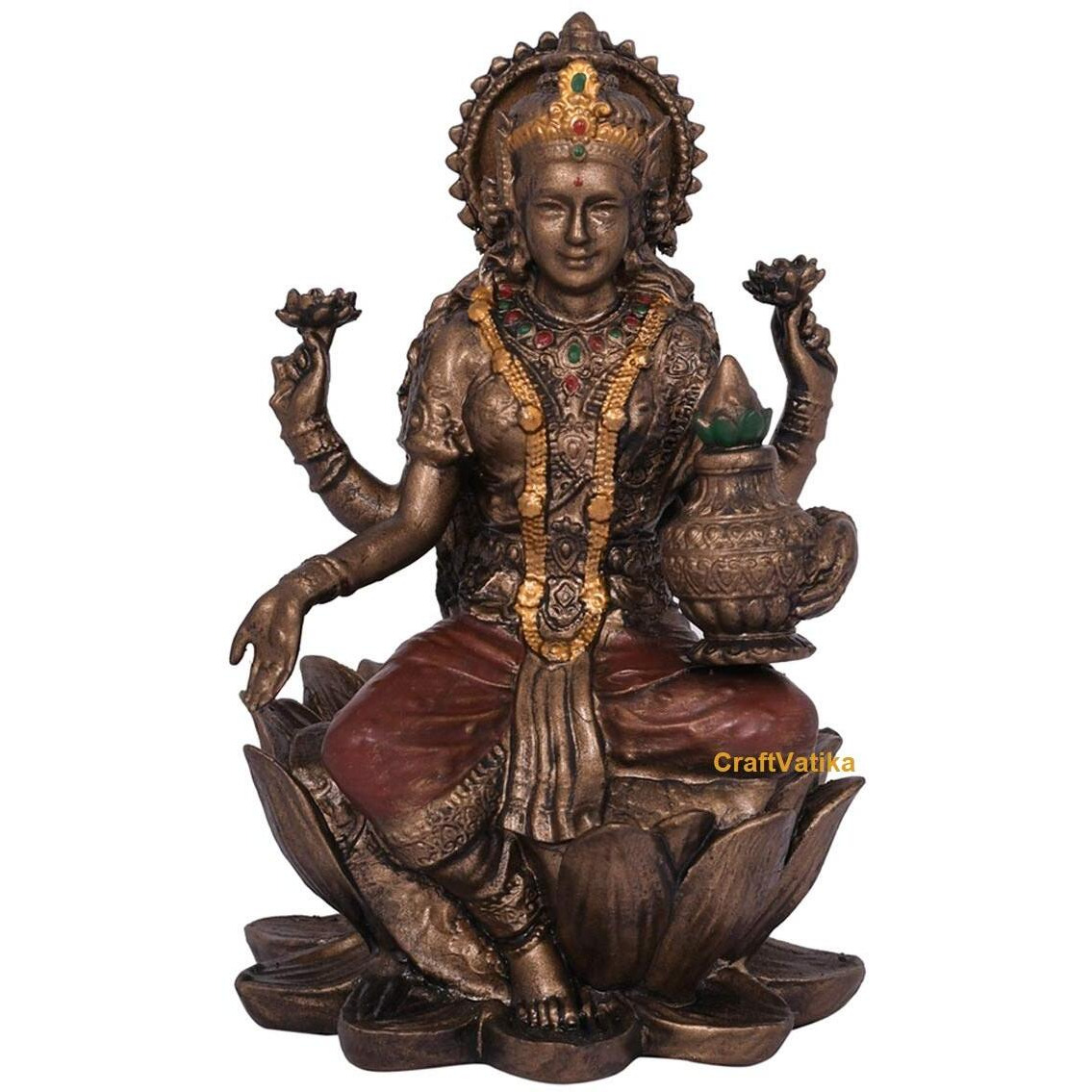 Collectible India Polyresin Laxmi Ganesh Set, 8 X 5 X 5cm