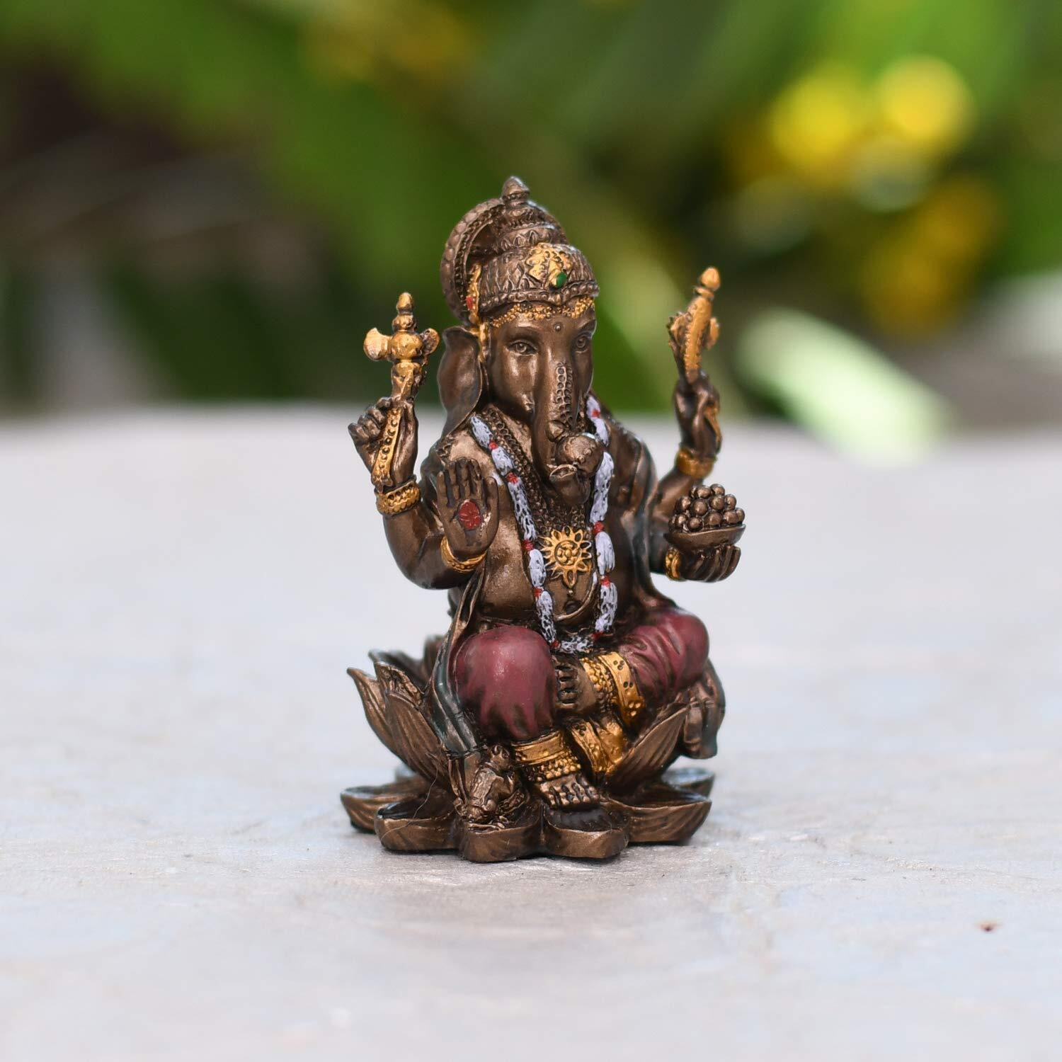 Collectible India Polyresin Laxmi Ganesh Set, 8 X 5 X 5cm