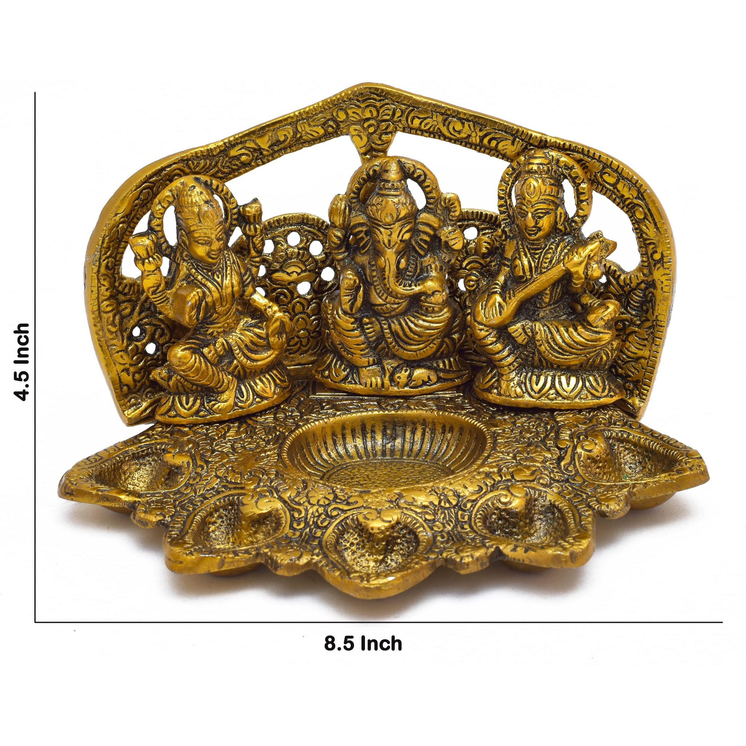 Nirmal Handicraft Laxmi Ganesh Saraswati Idol and Toran Free - Lakshmi Ganesh Murti Diwali Home Decoration Items Lakshmi Ganesh for Diwali puja Laxmi Ganesha Murti and Bandarwal (Toran) Free