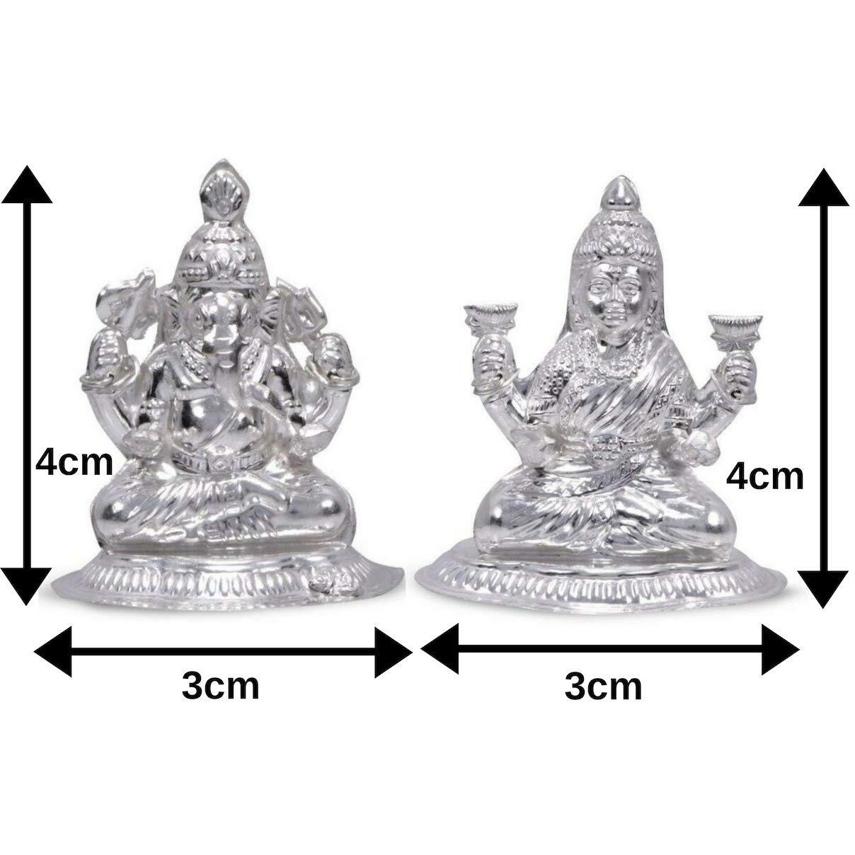 Ashok Jewellers Metal Sterling-Silver Ganesh Laxmi Murti - Combo Pack of 2