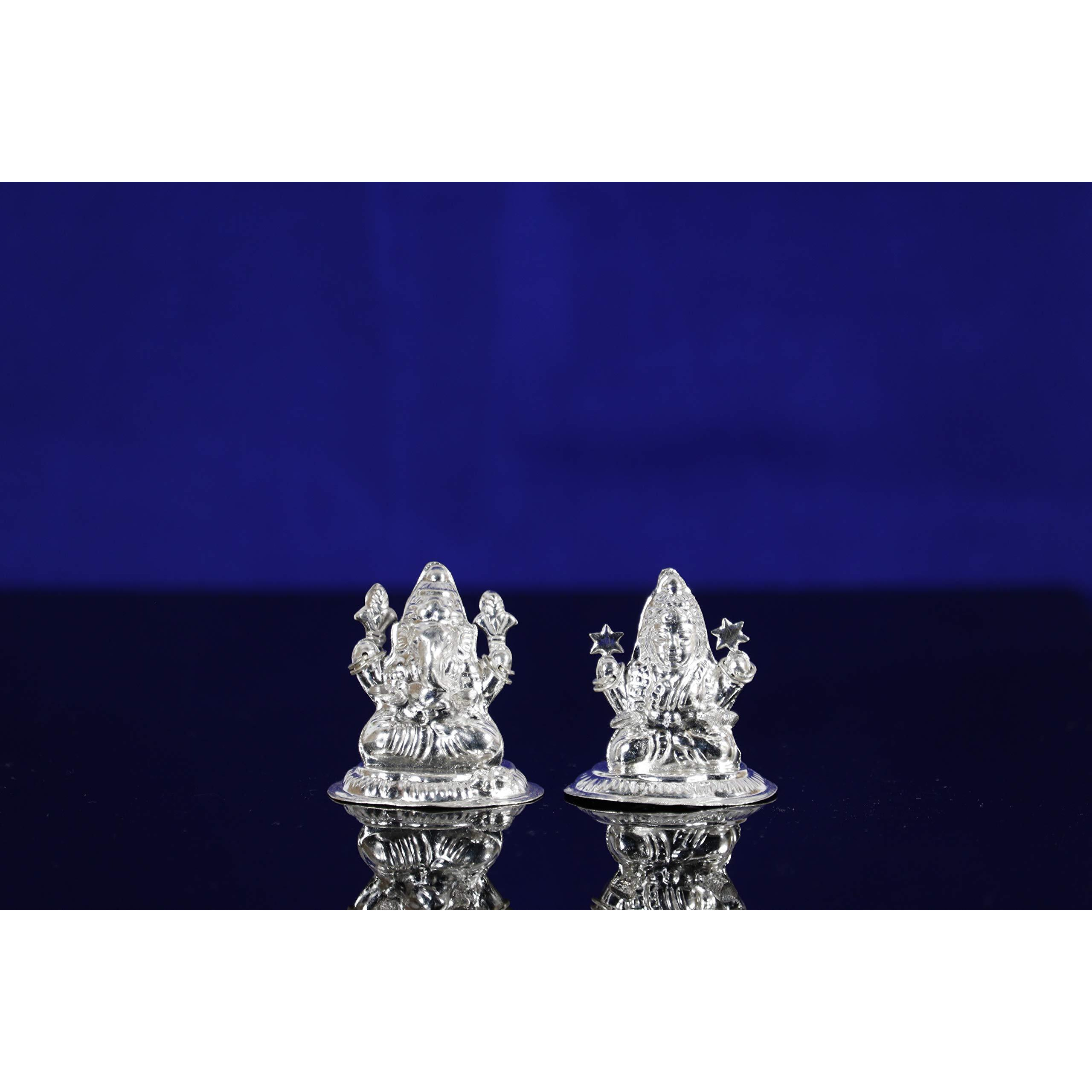 Ashok Jewellers Metal Sterling-Silver Ganesh Laxmi Murti - Combo Pack of 2