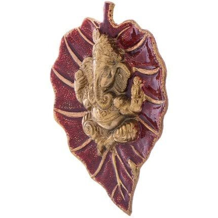 Rci Handicrafts Metal Leaf Ganesh Door Hanging Wall Art for Home Decor (Red)