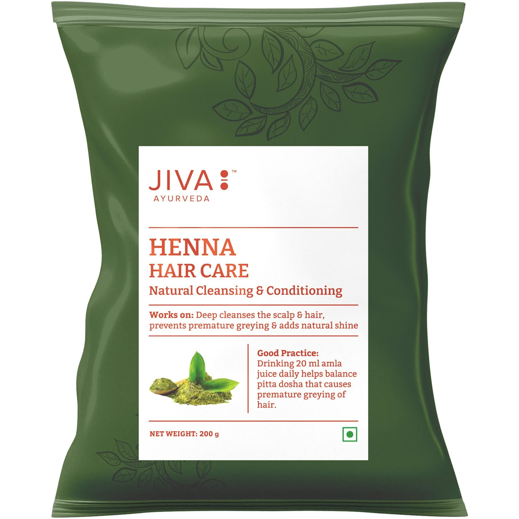 Jiva Henna Hair Care Powder - 200 gm (Pack of 4) | Mehendi for hair | Natural Solution for Long, Healthy and Strong Hair | Control Hair Fall & Repairs Damaged Hair