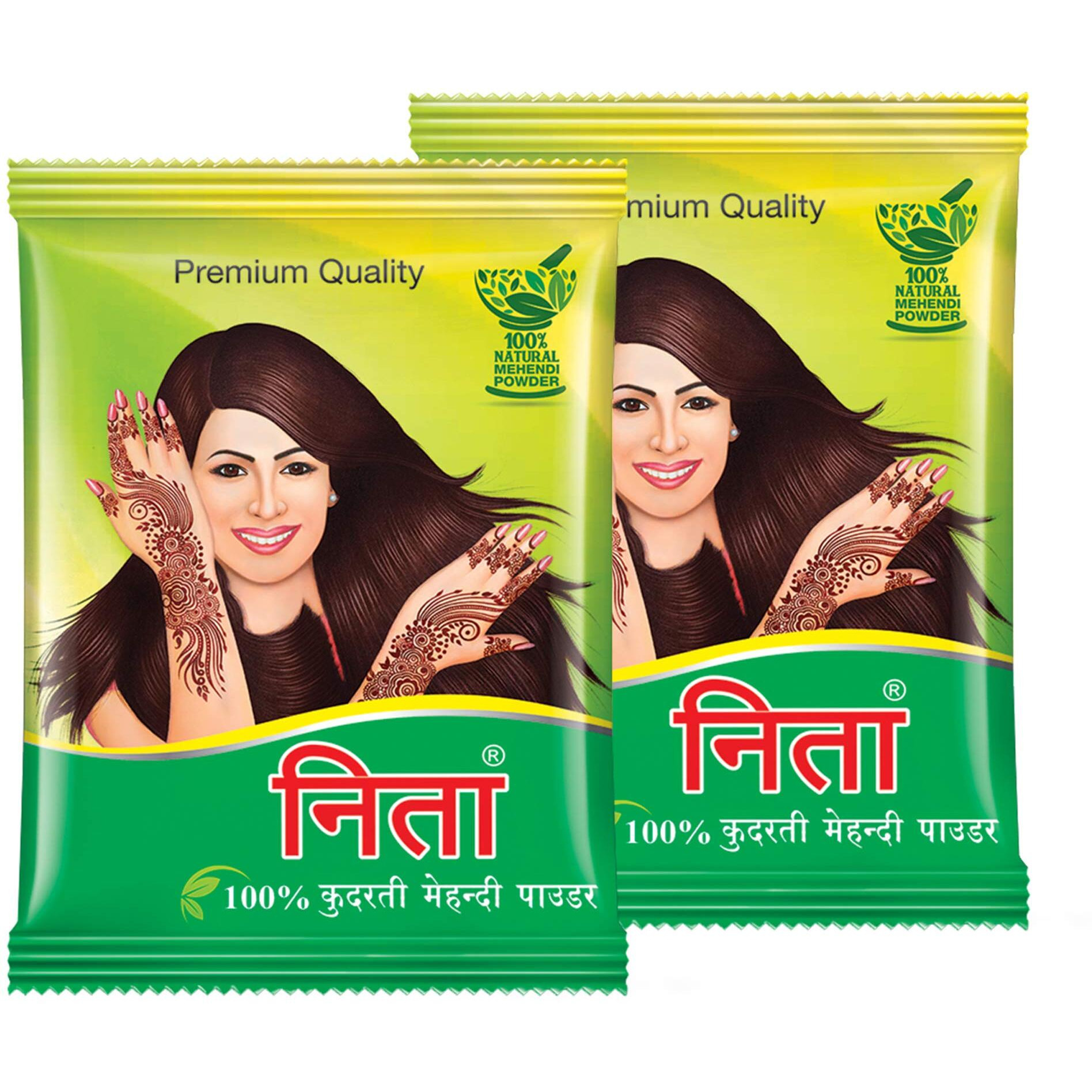 Neeta Mehendi Powder 150g Pack of 2, 100% Natural Henna Mehandi Powder for Hair, Hand & Feet