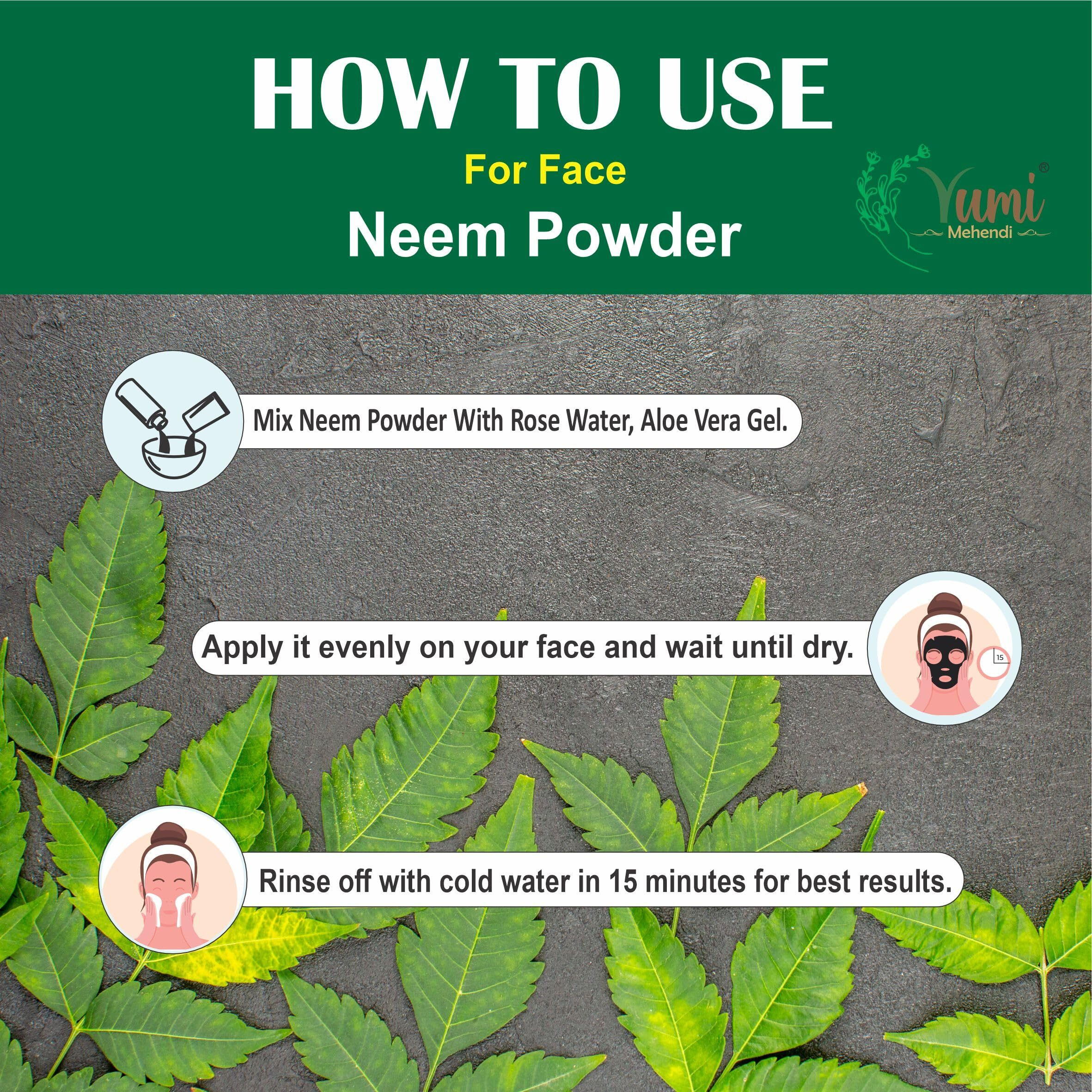 Yumi Mehendi Organic Natural Mulethi Powder For Face Pack, Hair Pack, Pure Fullers Earth For Soft and Glowing Skin, Bentonite Clay - 100g (Neem)