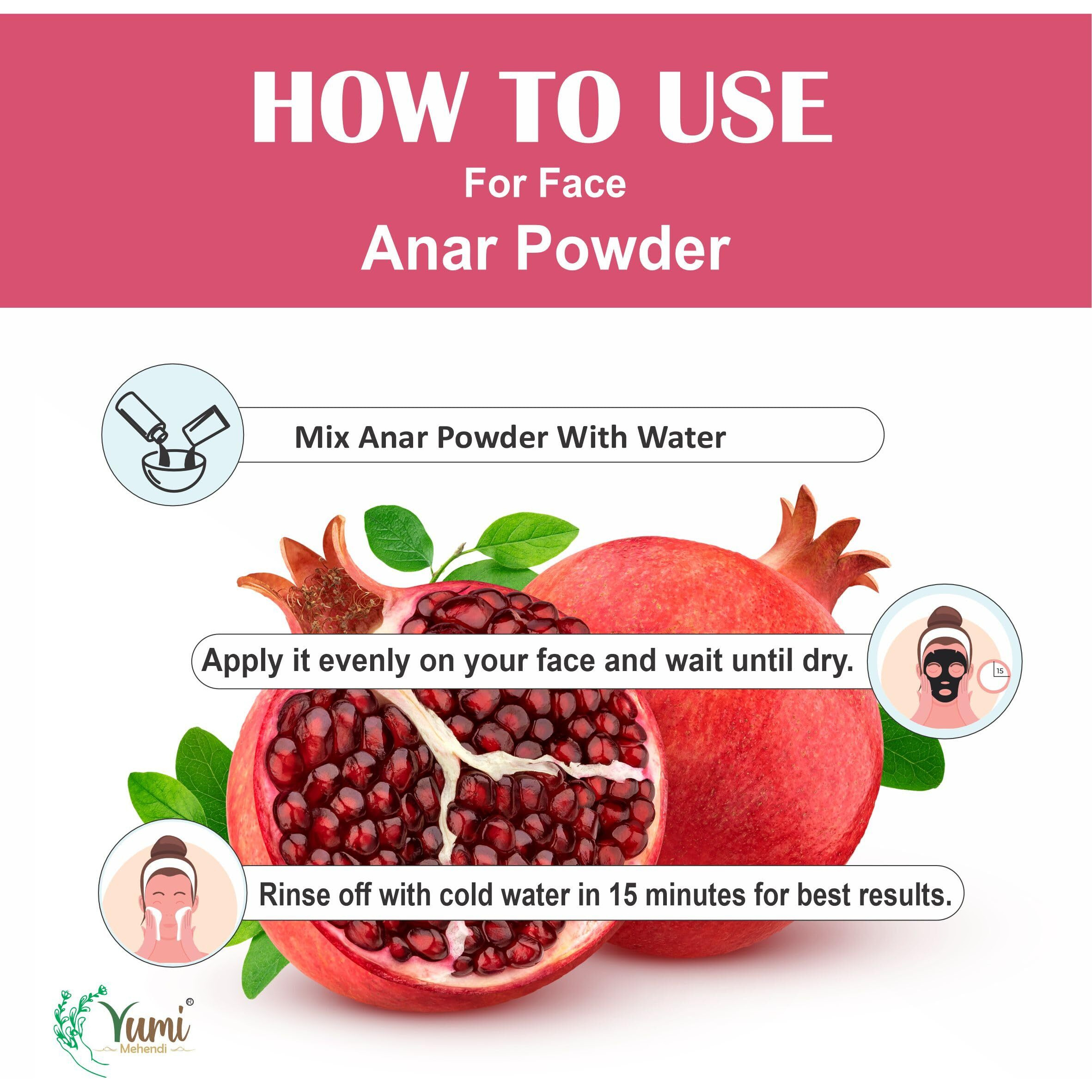 Yumi Mehendi Organic Natural Mulethi Powder For Face Pack, Hair Pack, Pure Fullers Earth For Soft and Glowing Skin, Bentonite Clay - 100g (Anar)