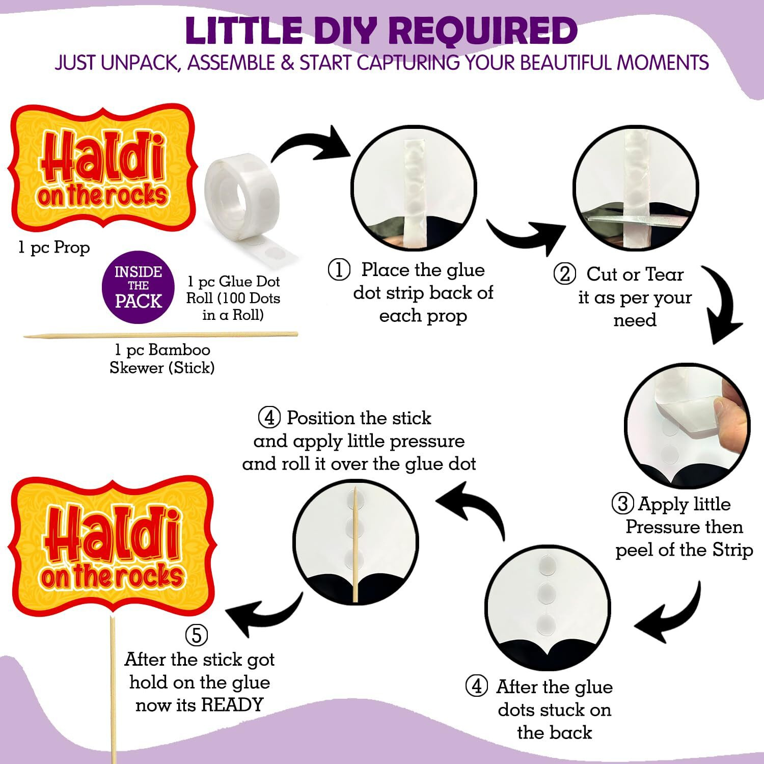 Zyozique 15 Pcs Mehandi Props for Photoshoot & 1 Pcs Haldi Ceremony Paper Banner Haldi Props for Bride and Family Haldi for Haldi Ceremony Mehendi Backdrop Decoration (Pack of 16)