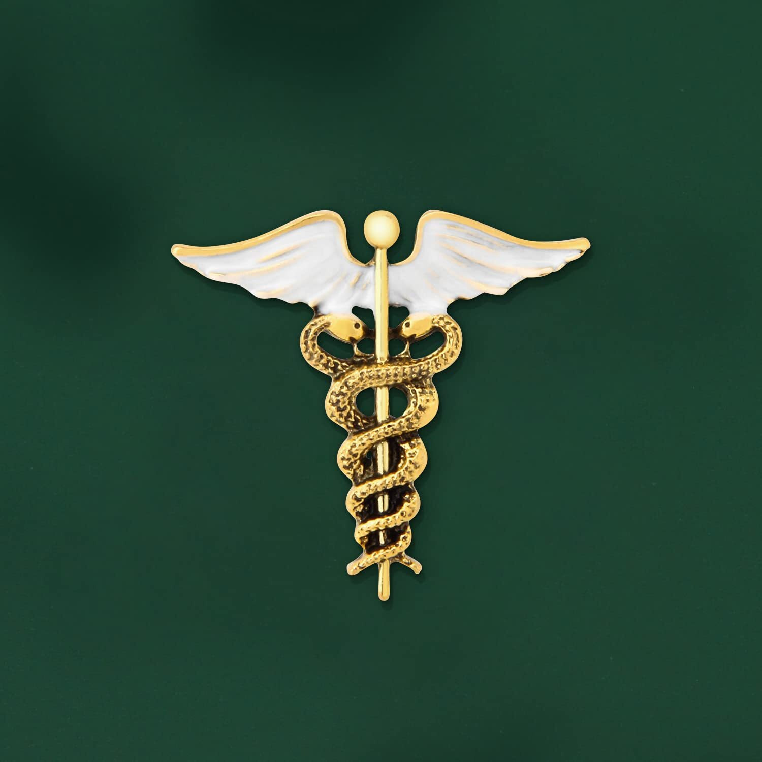 UJOY Lapel Pins Brooch Fashion Design with Doctor Synbol Antique Gold