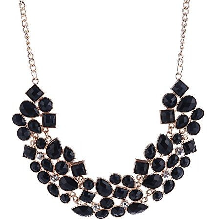Shining Diva Fashion Latest Stylish Western Choker Necklace for Women and Girls (Black)(8096np)