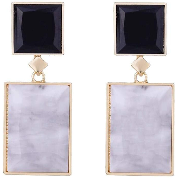 YouBella Jewellery Earings for women Crystal Handmade Earrings for Girls and Women (White & Black)