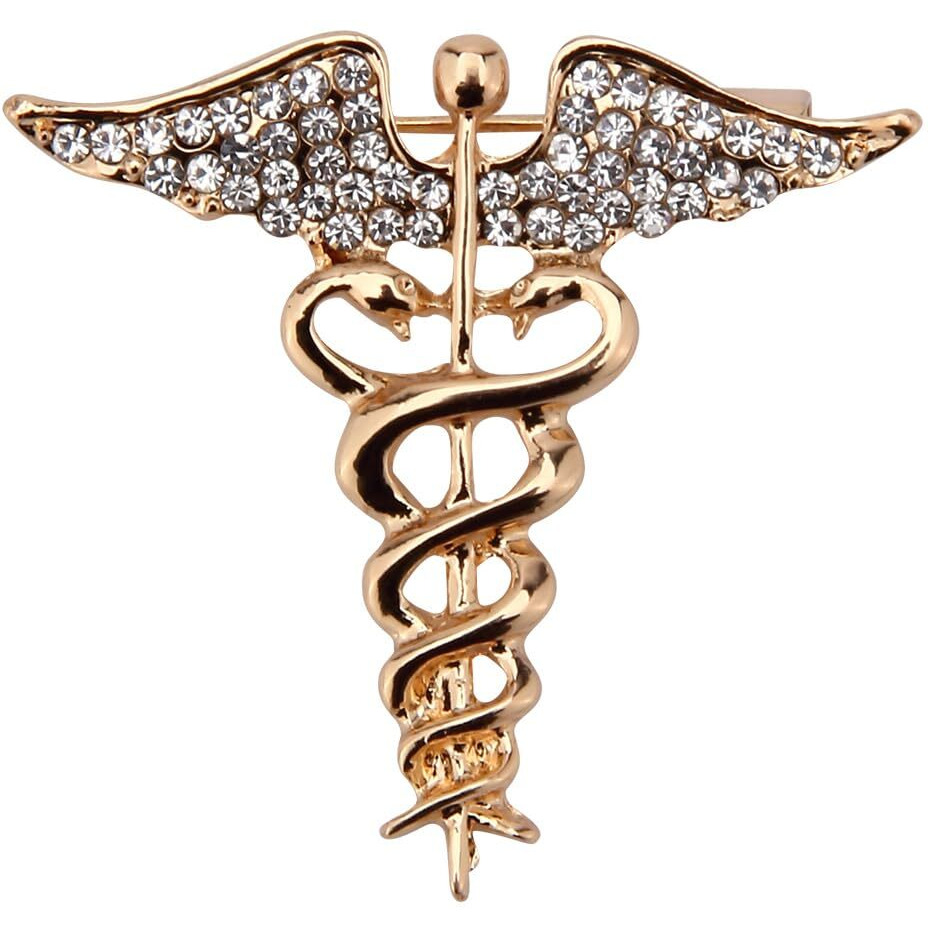 UJOY Vintage Metal Lepel Pin Doctor Symbol for Men Blazer Suit in Gift Box (Angle-Gold)