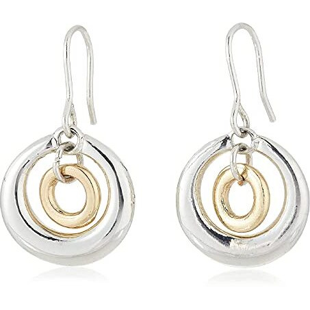 Estele Zinc And Brass Alloy 24K Gold And Silver Plated Concentric Circles Drop Earrings For Girls and Women