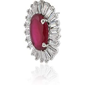 Estele Rhodium Plated Stud Earrings for Women/Girls