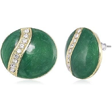Estele Gold plated and white stone with colour mosaic studs for women