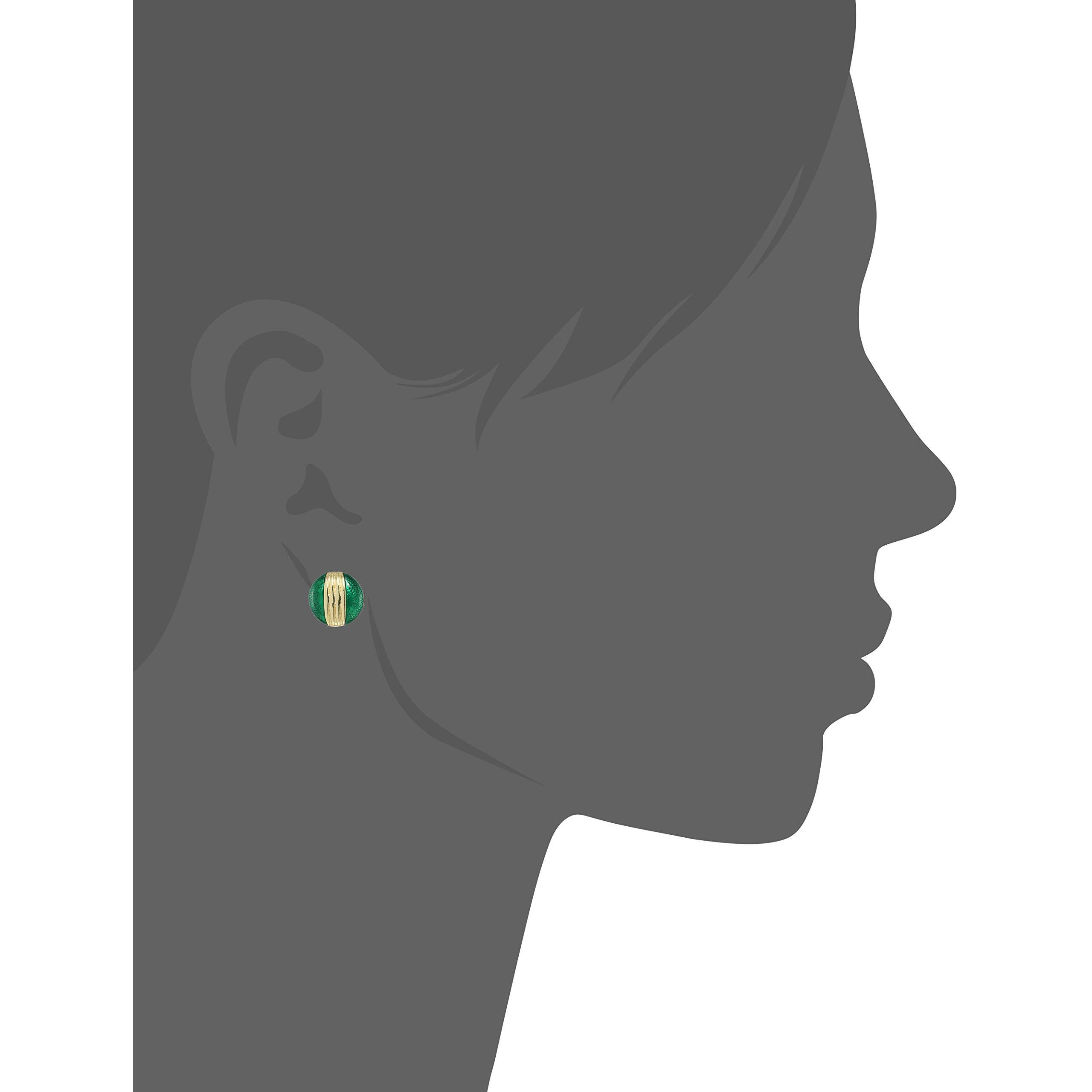 Estele 24 Kt Gold Plated Green Fancy Stud Earring For Women, One Size