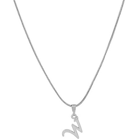 Estele Initial Letters Rhodium Plated Pendants/Charms for Girls & Womens