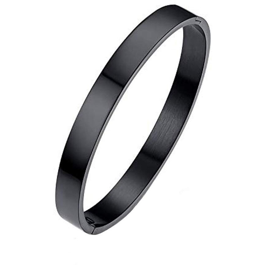 Yellow Chimes Bracelets for Men and Boys Fashion Black Kada Bracelet for Men | High Polished Stainless Steel Kada for Men | Birthday Gift for Men and Boys Anniversary Gift for Husband