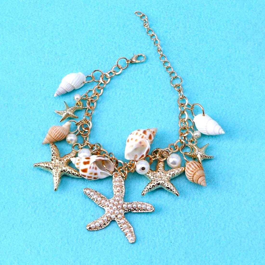 Yellow Chimes Bracelet for Women and Girls Fashion Golden Charm Bracelets for Women and Girls Gold Plated Hanging Pearl Charms Bracelet for Girls & Women