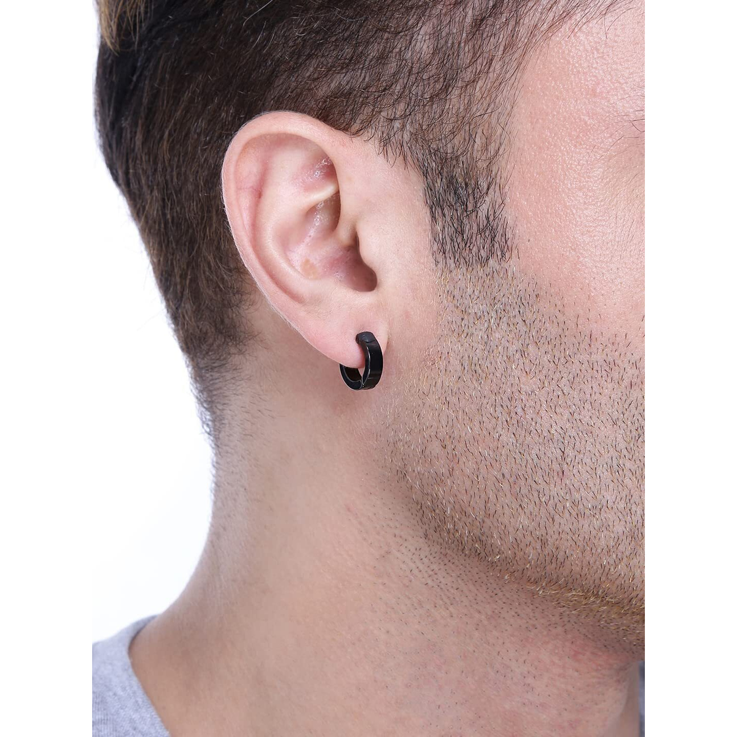 Yellow Chimes Earrings For Men & Boys| Fashion Black Hoop Earring For Men | Stainless Steel Huggie Hoop Earrings | Birthday Gift For Men & Boysanniversary Gift For Husband