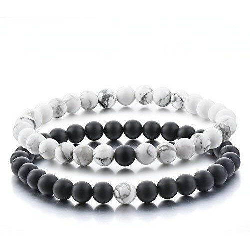 Yellow Chimes DVine Couple Collection Charm Bracelet for Women (Black White)(YCFJCPBR-621DVINE-WHBK)