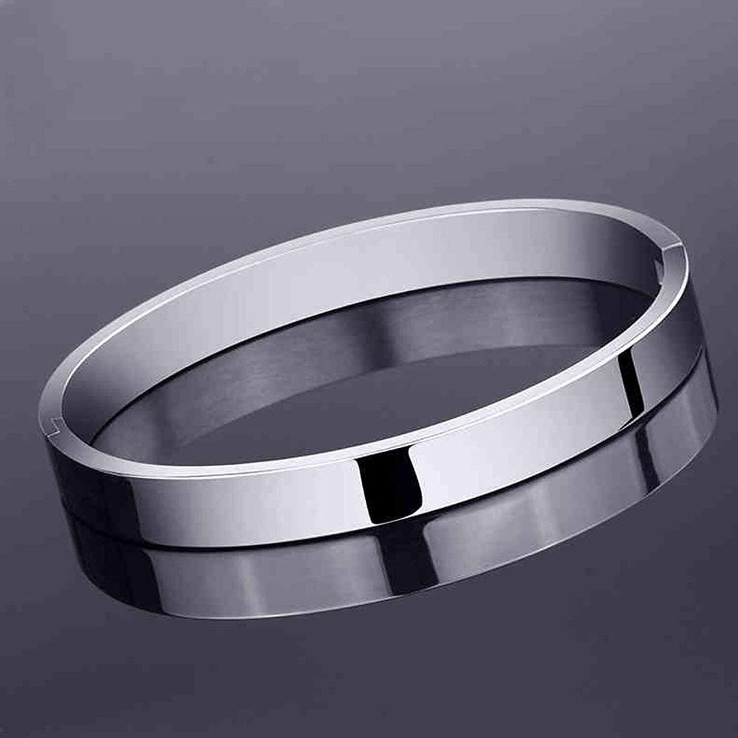 Yellow Chimes Bracelets for Men and Boys Fashion Silver Kada Bracelet for Men | Silver Toned High Polished Stainless Steel Kada for Men | Birthday Gift for Men and Boys Anniversary Gift for Husband