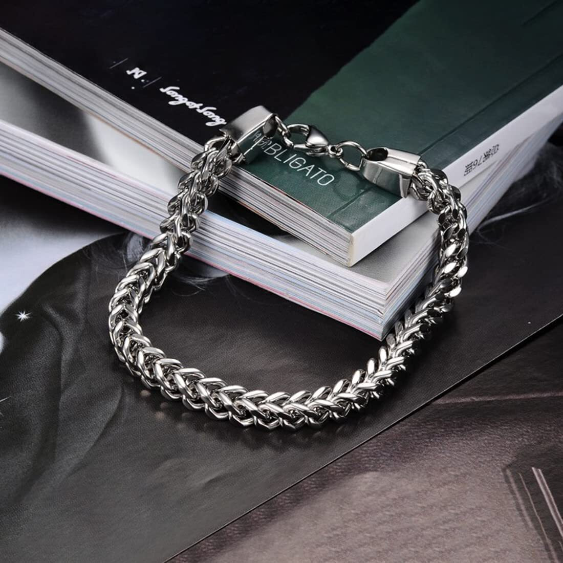 Yellow Chimes Silver Chain Steel by Yellow Chimes Strand Bracelet for Men (Silver)(YCSSBR 671MEN SL)