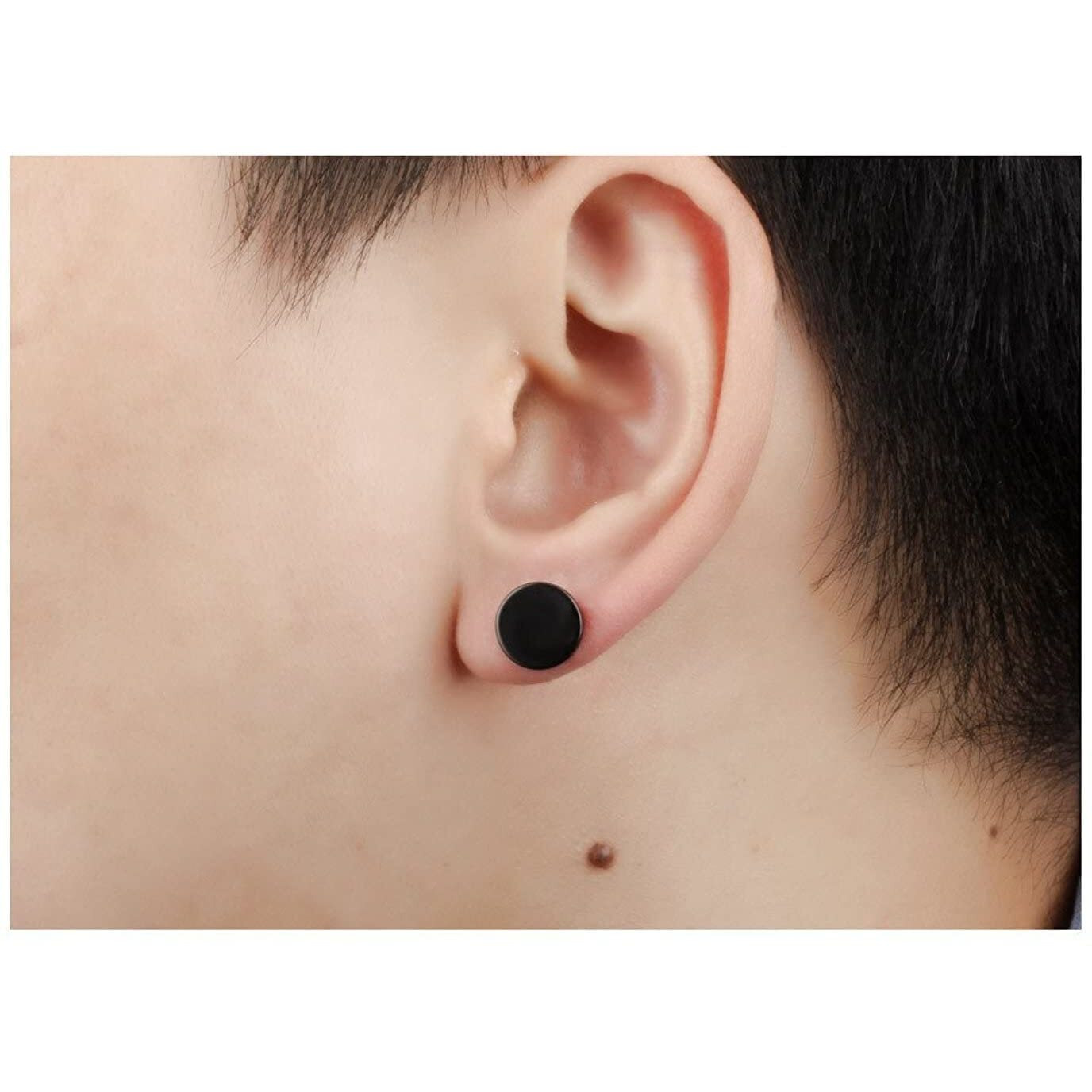 Yellow Chimes Earrings for Men and Boys Fashion Studs for Men | Silver Gold Toned Black Studs | Stainless Steel stud Earrings | Birthday Gift for Men and Boys Anniversary Gift for Husband (Design 14)