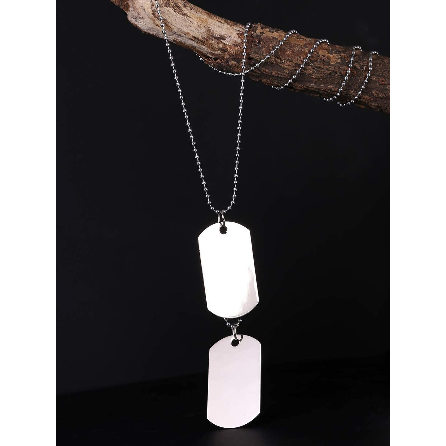 Yellow Chimes Pendant for Men and Boys Silver Dog Tag for Men | Stainless Steel Army Dog Tag Chain Pendants for Men | Birthday Gift for Men and Boys Anniversary Gift for Husband
