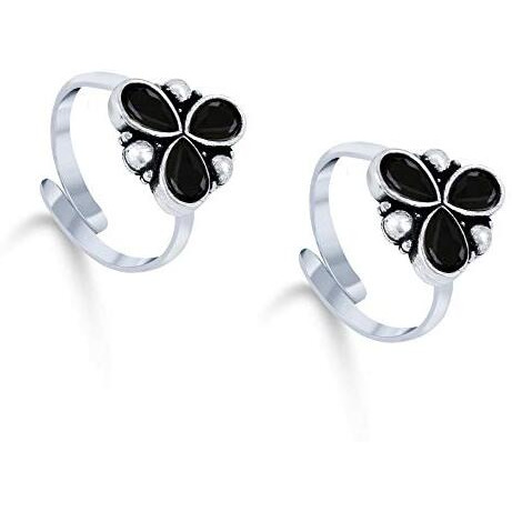 Yellow Chimes Toe Rings Set for Women Oxidised Silver Toe Ring Set of 3 Pairs Toe Rings for Women and Girls.(Adjustable Toe Ring)