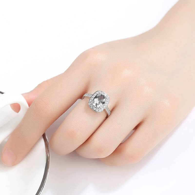 Yellow Chimes A5 Grade Adjustable Collection Cubic Zirconia Ring for Women (Silver, White)(YCFJRG-020RCT-WH)
