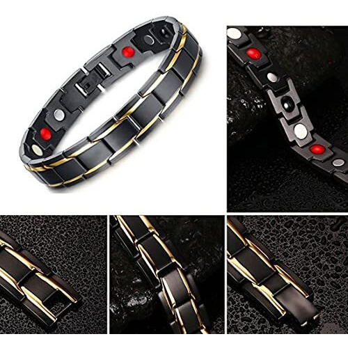Yellow Chimes Bracelets for Men and Boys Fashion Black Bracelet for Men | Stainless Steel Chain Bracelet for Men | Birthday Gift for Men and Boys Anniversary Gift for Husband