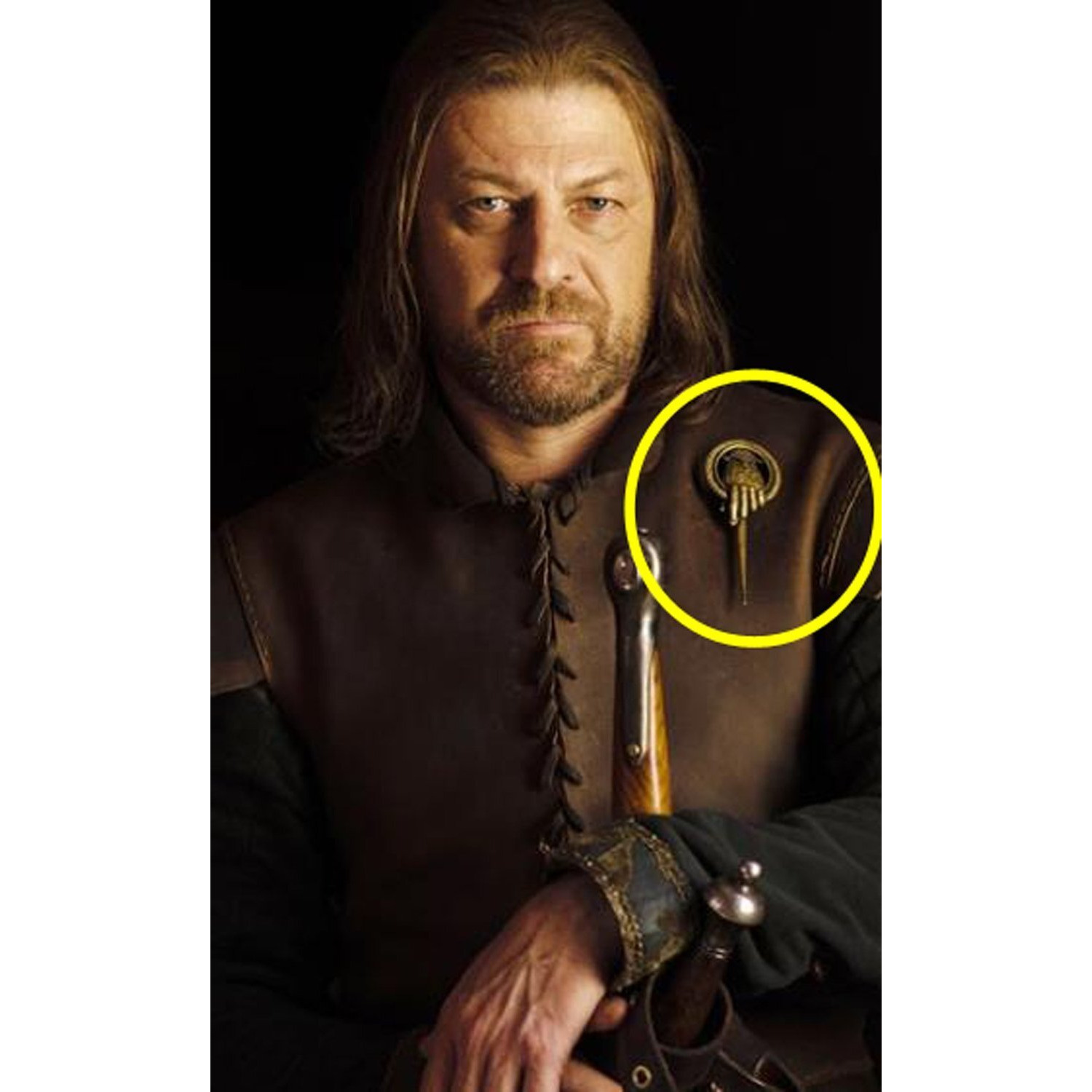 Yellow Chimes Gold Game of Thrones Ned Stark Hand of The King Pin Brooch (Big) for Boys