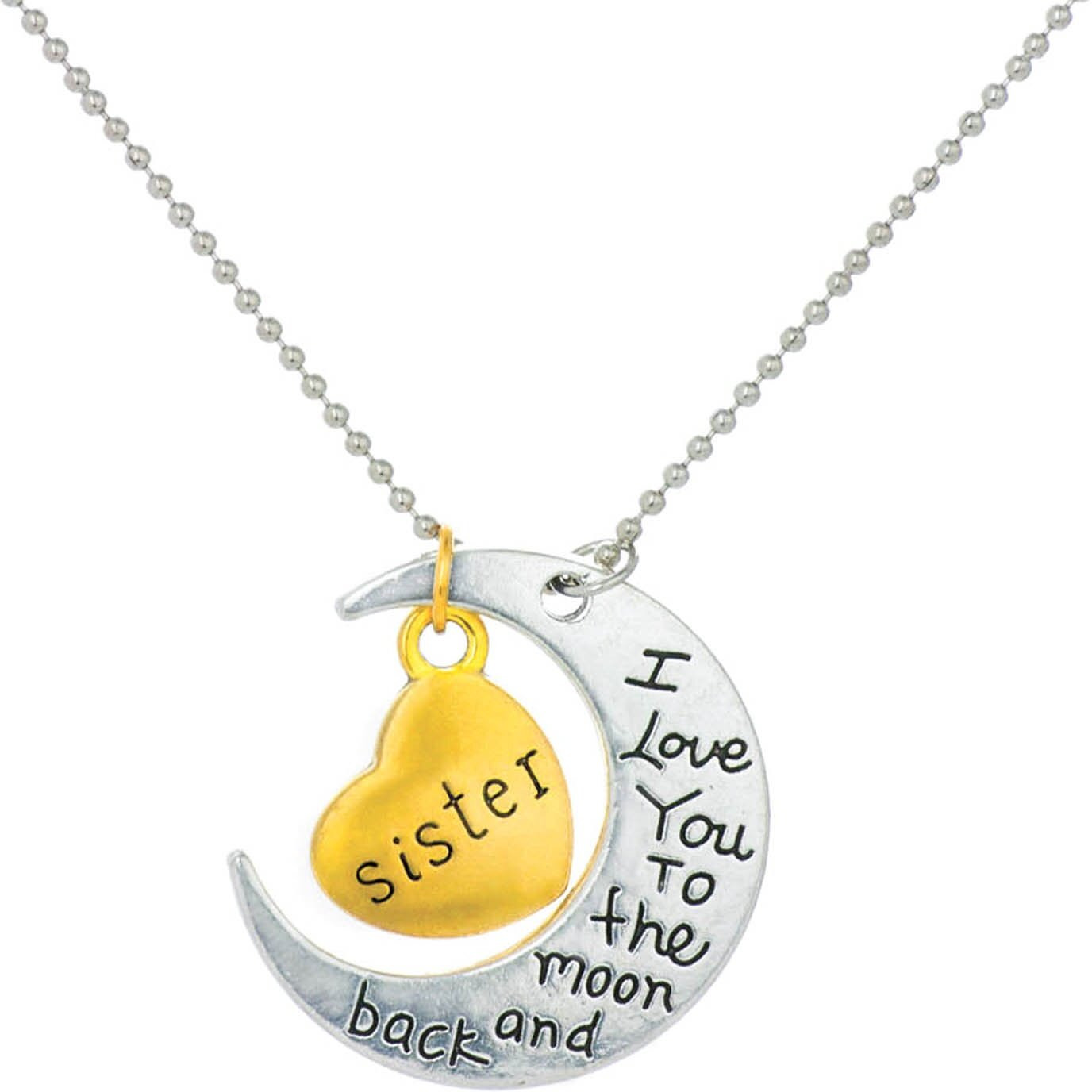 Yellow Chimes Pendant for Women Sisters Love Special Moon Heart Pendant for Girls and Women.
