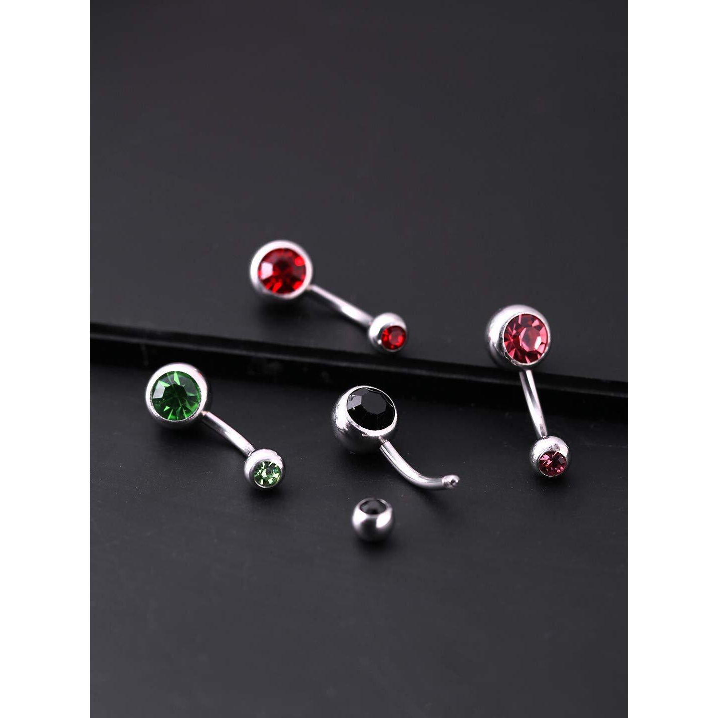 Yellow Chimes Earrings for Women and Girls | Fashion Belly Button Rings Multicolor Stone | Silver Tone Boby Piercing Jewellery | Western Stainless Steel Studs | Accessories Jewellery for Women | Birthday Gift for Girls and Women Anniversary Gift for Wife