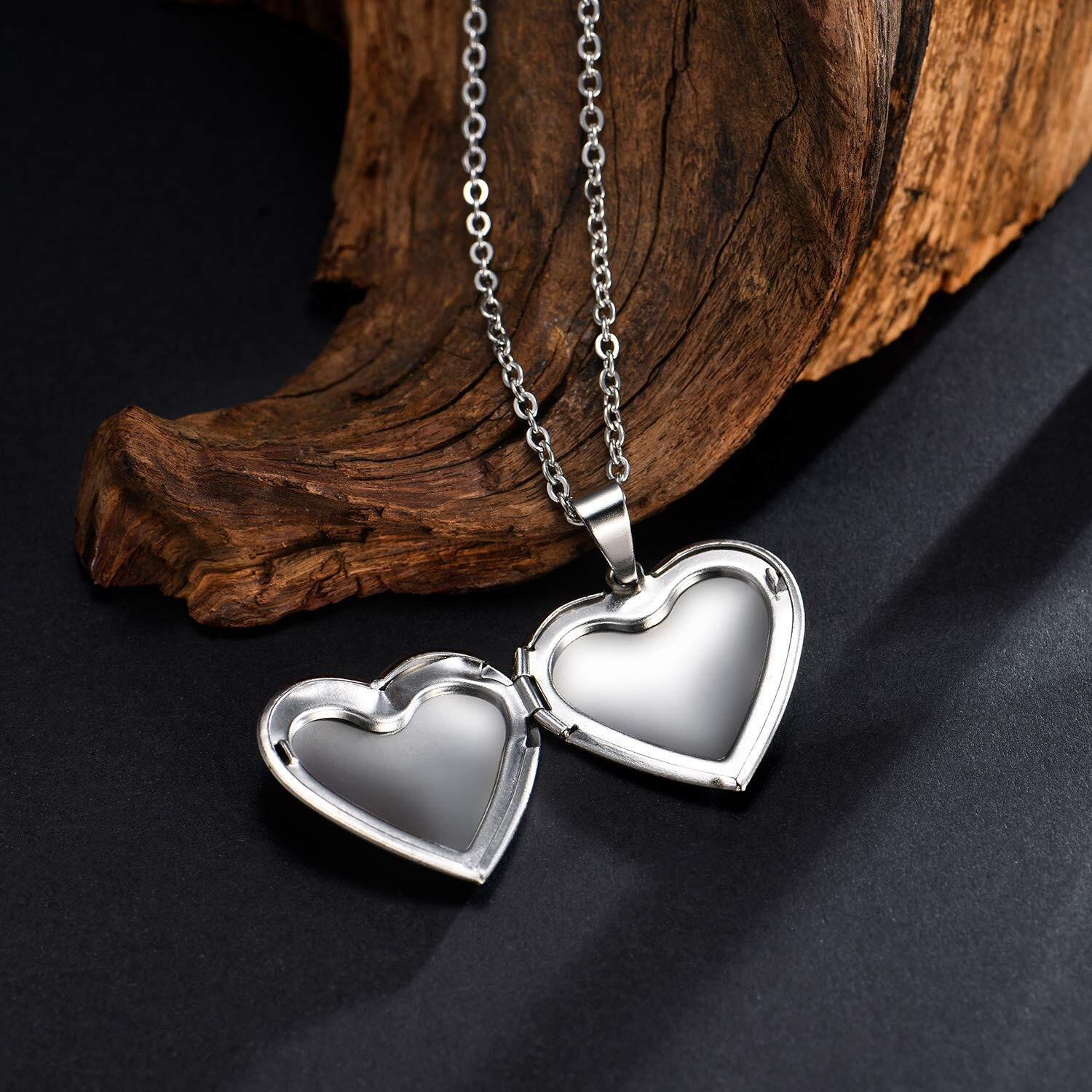 Yellow Chimes Pendant for Women Silver Plated Openable Heart Photo Frame Locket Gift Jewelry Pendant Necklace for Men and Women Valentine Gift for Girls