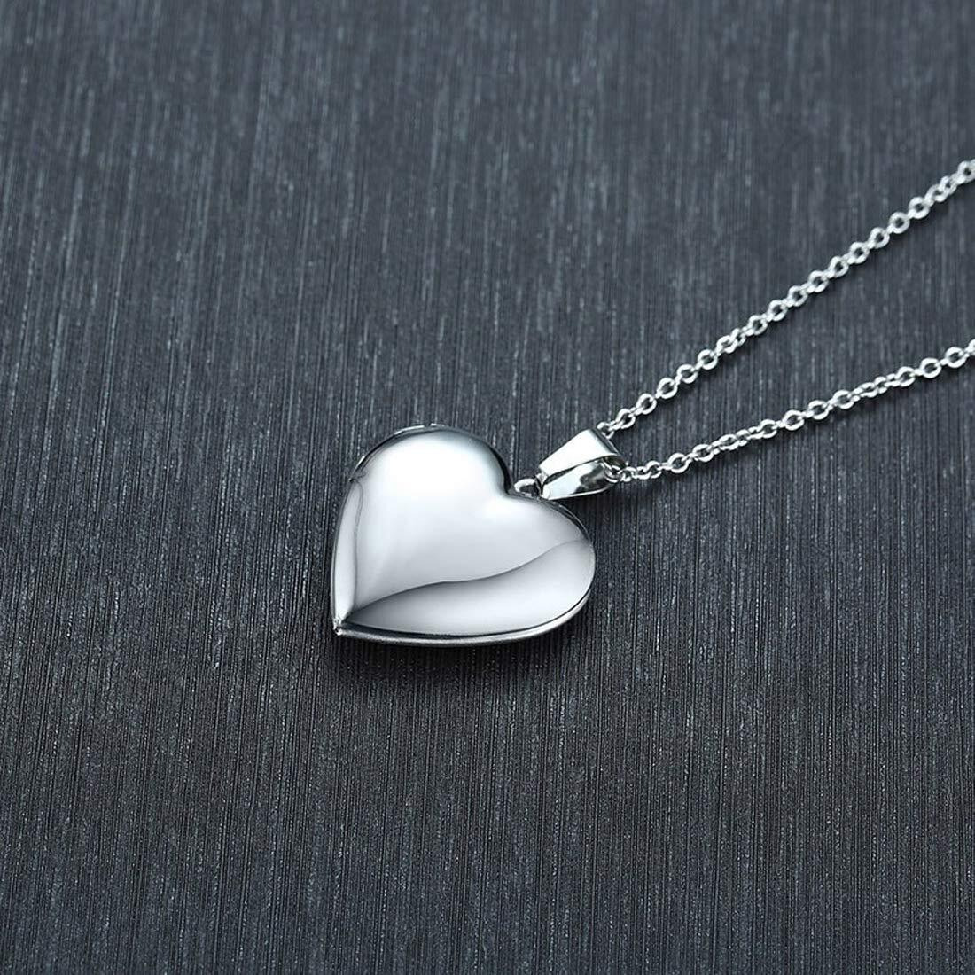 Yellow Chimes Pendant for Women Silver Plated Openable Heart Photo Frame Locket Gift Jewelry Pendant Necklace for Men and Women Valentine Gift for Girls