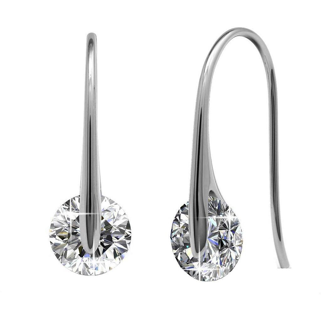Yellow Chimes Earrings for Women and Girls A5 High Grade White Crystal Drop Hoop Earrings | Silver Toned Drop Earrings | Birthday Anniversary Gift for Wife Birthday Gift for Girls & Women
