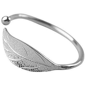 Yellow Chimes Kada Bracelet for Women Magic Open Leaf Shape Silver Plated Adjustable Wrist Band Cuff Bracelet for Women and Girls