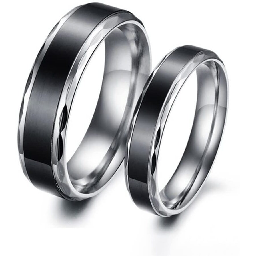 Yellow Chimes Rings for Women and Girls Couple Rings | Valentine Ring Black Bands Rings Titanium Steel Never Fading Couple Ring For Men | Birthday Gifts For Women Valentine Gift for Girls