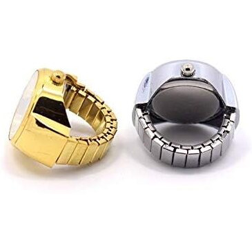 Yellow Chimes Rings for Women Watch Ring Gold Dial Analog Ring Watch Stretchable Ring for Women and Girls.