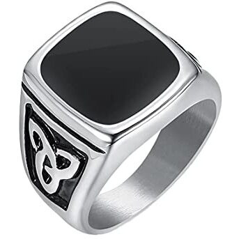 Yellow Chimes Rings for Men and Boys | Silver Ring for Men | Square Shaped Mens Ring | Stainless Steel Rings for Men | Accessories Jewellery for Men | Birthday and Anniversary Gift