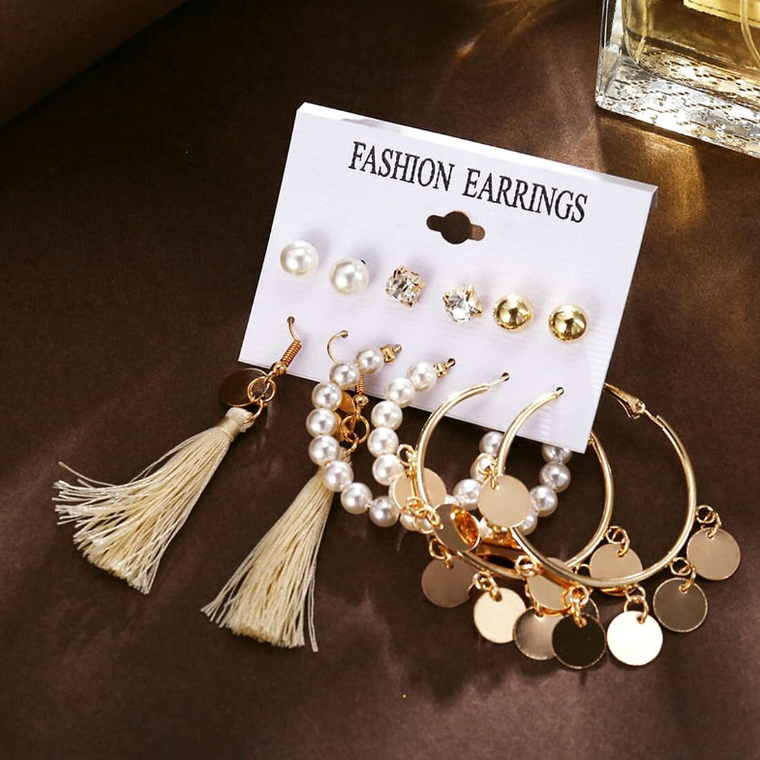 Yellow Chimes Earrings for Women and Girls | Fashion Studs and Hoops Earring Set | Gold Plated Small Stud and Big Hoop Earring | Western Hoop Earrings Combo | Accessories Jewellery for Women | Birthday Gift for Girls and Women Anniversary Gift for Wife