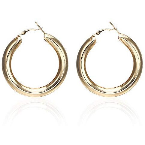 Yellow Chimes Drop Earrings for Women 3 Pairs Combo Golden Earrings Geometric Shapes Gold Plated Hoop Earrings for Women and Girls