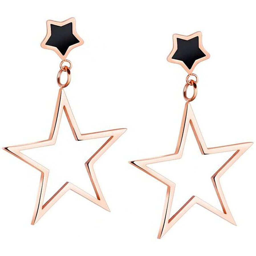 Yellow Chimes Drop Earrings for Women Rose Gold Plated Stainless Steel Star Shaped Statement style Drop Earrings for Women and Girls