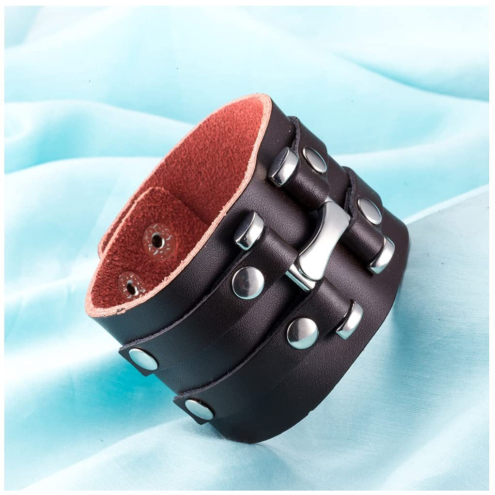 Yellow Chimes Casual Wraps Cuff for Men (Brown) (MXFJBR-164B-BR)