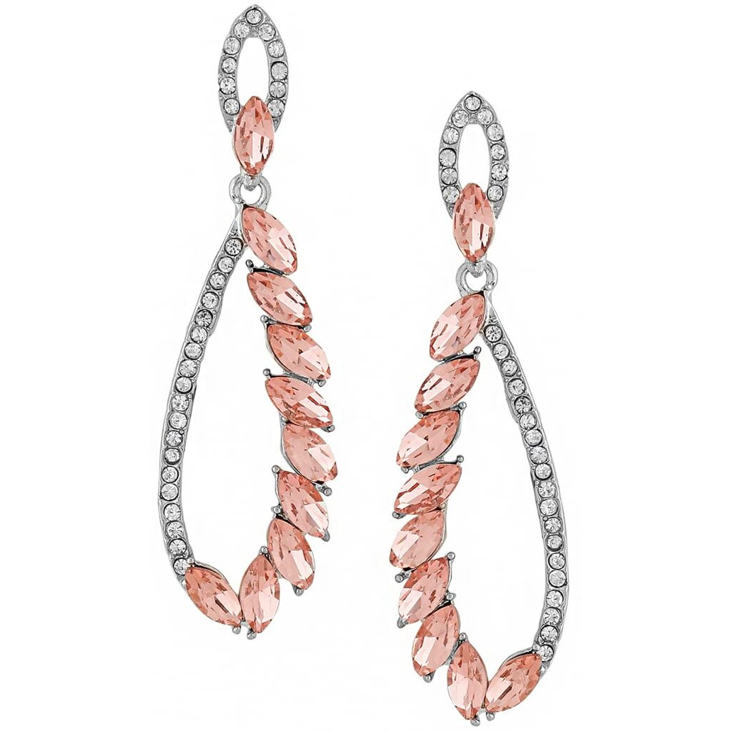 Yellow Chimes Dangler Earrings for Women | Silver Toned Leaf Shaped Danglers Earrings | Pink & White Crystal Studded Fashion Earrings | Birthday Gift For Girls Anniversary Gift for Wife