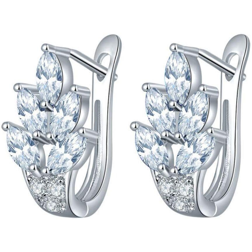 Yellow Chimes Crystals from Swarovski Leafs Stylish Fashion Hoops Earrings for Women and Girls Fancy Party Wear